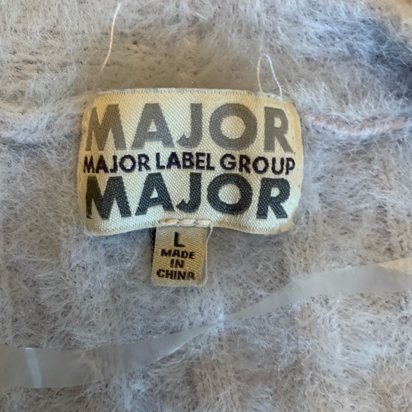 Major label group fuzzy blue cardigan sweater clean girl - Picture 5 of 7